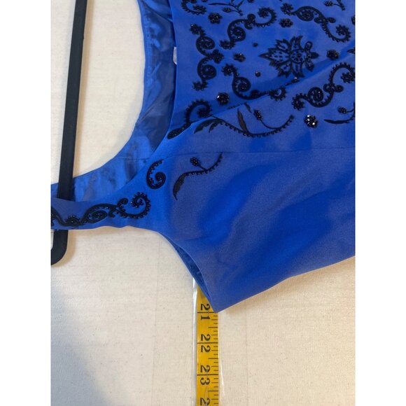 Z Studio 2 pc Formal Jacket & Sleeveless Top Blue Bead Accent Size 18 - Picture 6 of 12